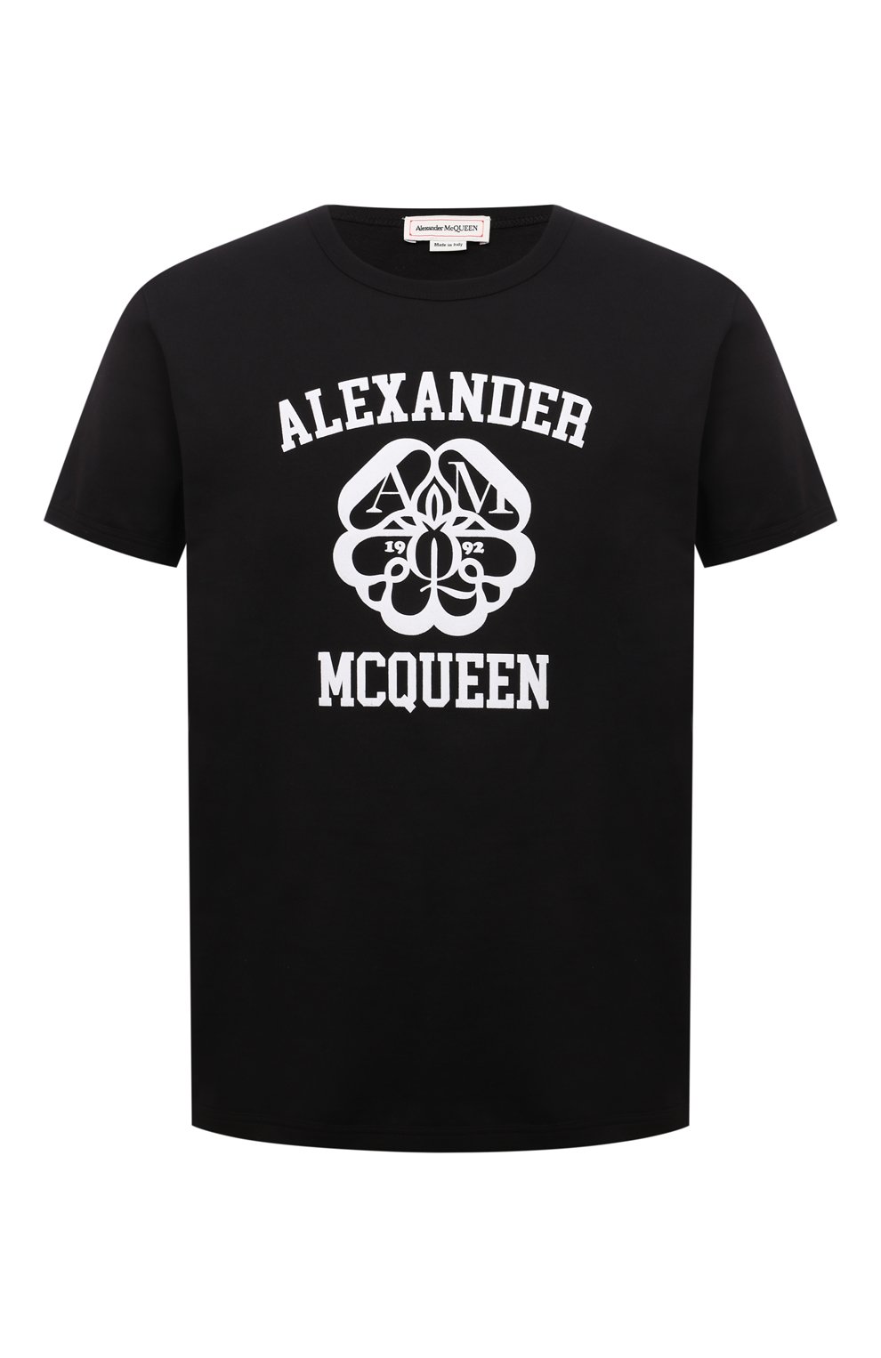 Мужская хлопковая футболка ALEXANDER MCQUEEN черного цвета, арт. 682519/QSZ53 | Фото 1 (Рукава: Короткие; Длина (для топов): Стандартные; Стили: Гранж; Принт: С принтом; Региональные ограничения белый список (Axapta Mercury): RU; Материал внешний: Хлопок)