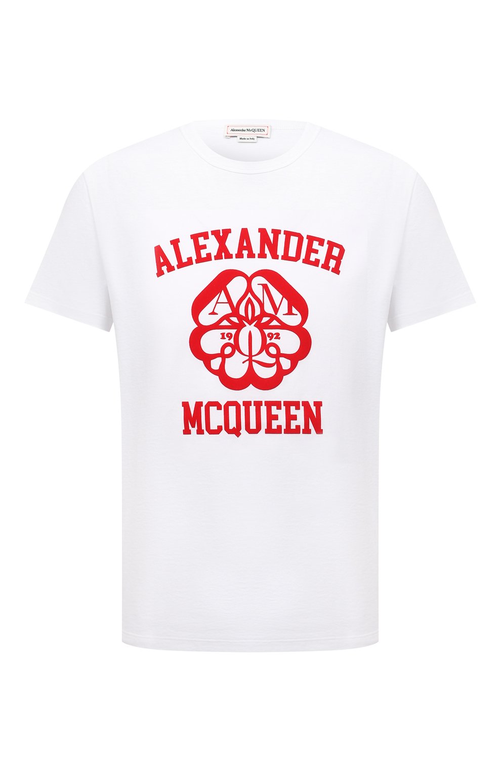 Мужская хлопковая футболка ALEXANDER MCQUEEN белого цвета, арт. 682519/QSZ53 | Фото 1 (Рукава: Короткие; Длина (для топов): Стандартные; Стили: Гранж; Принт: С принтом; Региональные ограничения белый список (Axapta Mercury): RU; Материал внешний: Хлопок)