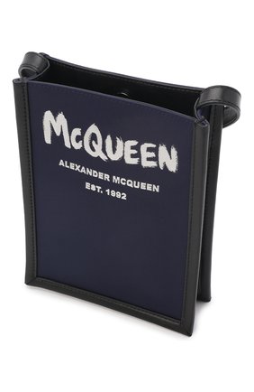 Мужская комбинированная сумка edge mini ALEXANDER MCQUEEN темно-синего цвета, арт. 668592/1AAEZ | Фото 5 (Размер: mini; Ремень/цепочка: На ремешке; Материал: Текстиль)