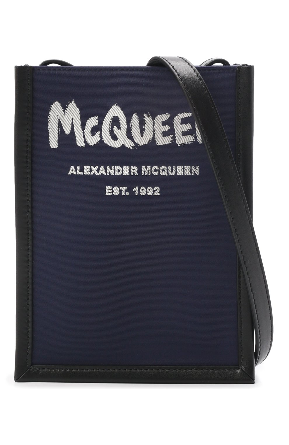 Мужская комбинированная сумка edge mini ALEXANDER MCQUEEN темно-синего цвета по цене 75300 руб., арт. 668592/1AAEZ | Фото 6 Мужская комбинированная сумка edge mini ALEXANDER MCQUEEN темно-синего цвета, арт. 668592/1AAEZ | Фото 6 (Размер: mini; Ремень/цепочка: На ремешке; Материал: Текстиль)