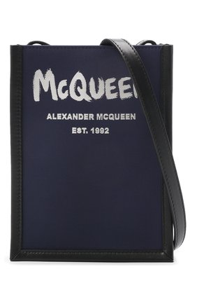 Мужская комбинированная сумка edge mini ALEXANDER MCQUEEN темно-синего цвета, арт. 668592/1AAEZ | Фото 6 (Размер: mini; Ремень/цепочка: На ремешке; Материал: Текстиль)