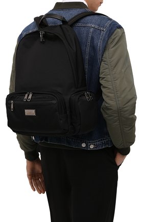 Мужской текстильный рюкзак nero sicilia dna DOLCE & GABBANA черного цвета, арт. BM1961/AY139 | Фото 2 (Материал: Текстиль; Стили: Кэжуэл; Размер: large)