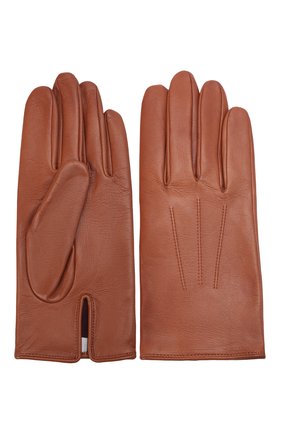 Мужские кожаные перчатки AGNELLE светло-коричневого цвета, арт. SLIMMERCURY/S | Фото 2 (Мужское Кросс-КТ: Кожа и замша; Материал: Натуральная кожа)