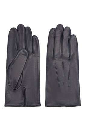 Мужские кожаные перчатки AGNELLE темно-синего цвета, арт. SLIMMERCURY/S | Фото 2 (Мужское Кросс-КТ: Кожа и замша; Материал: Натуральная кожа)