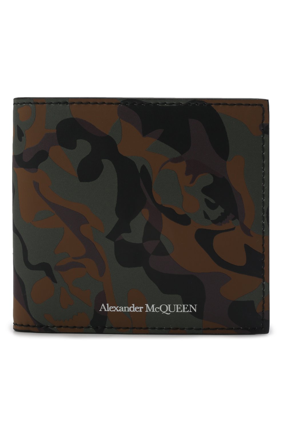 Мужской кожаное портмоне ALEXANDER MCQUEEN хаки цвета, арт. 602137/1AAEN | Фото 1 (Материал: Натуральная кожа)