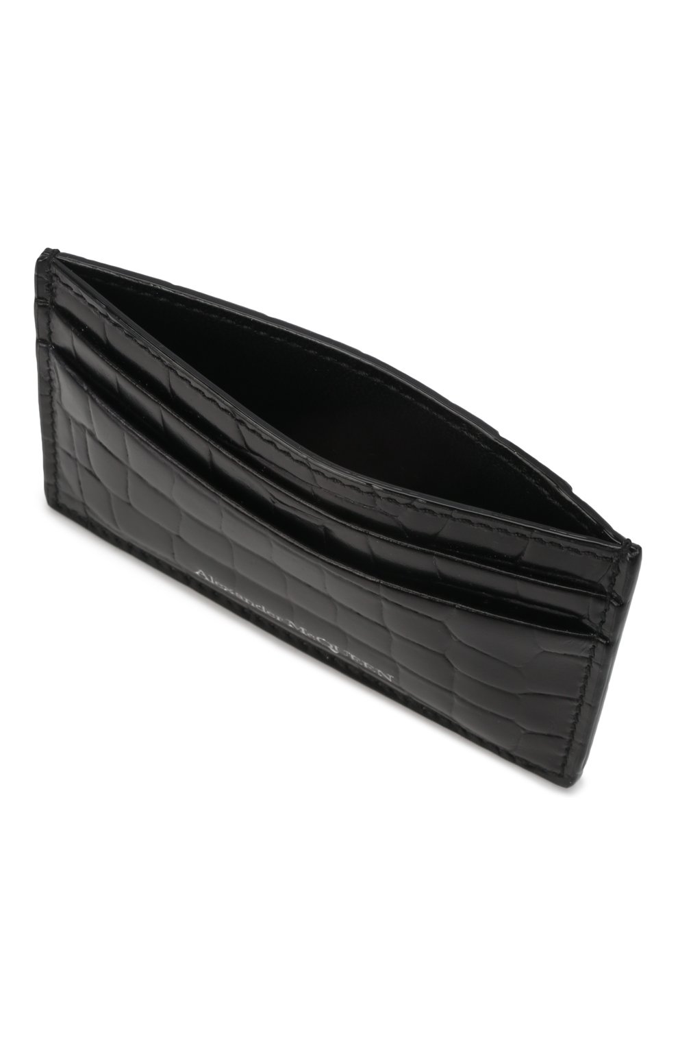Мужской кожаный футляр для кредитных карт ALEXANDER MCQUEEN черного цвета, арт. 602144/1AAEF | Фото 3 (Материал: Натуральная кожа)