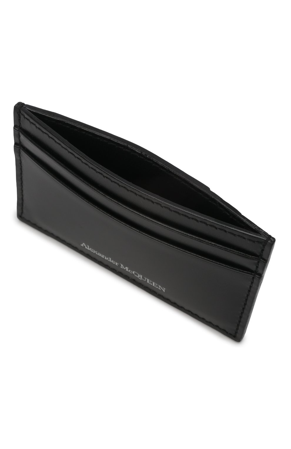 Мужской кожаный футляр для кредитных карт ALEXANDER MCQUEEN черного цвета, арт. 602144/1AAEL | Фото 3 (Материал: Натуральная кожа)