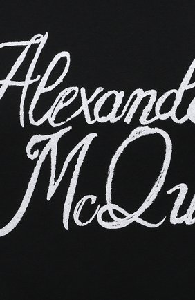 Мужская хлопковая футболка ALEXANDER MCQUEEN черного цвета, арт. 687714/QSZ86 | Фото 5 (Рукава: Короткие; Длина (для топов): Стандартные; Стили: Гранж; Принт: С принтом; Материал внешний: Хлопок)