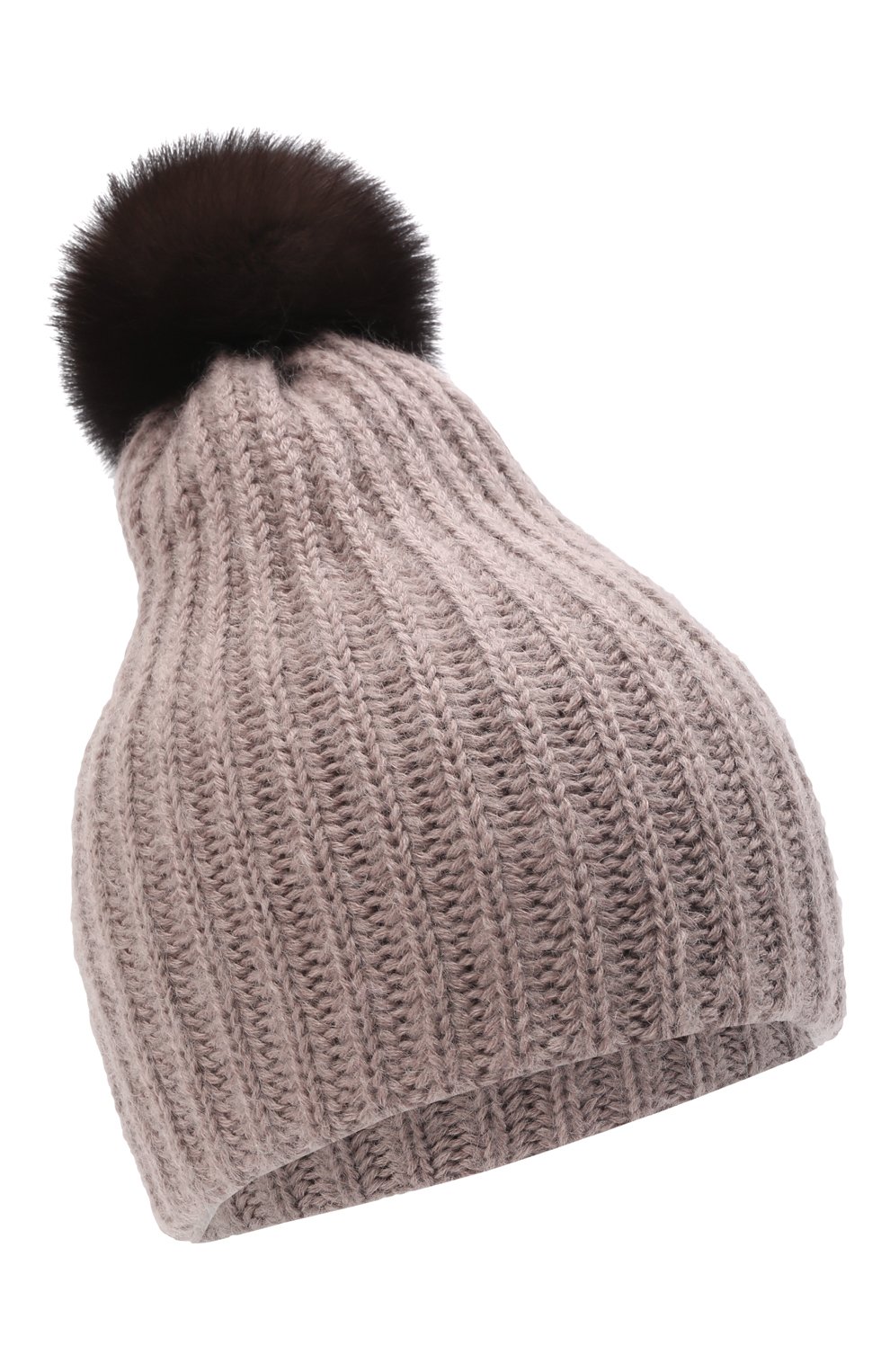 Женская шерстяная шапка BLACK SABLE бежевого цвета, арт. BS-005СР10 | Фото 1 (Материал: Текстиль, Шерсть)