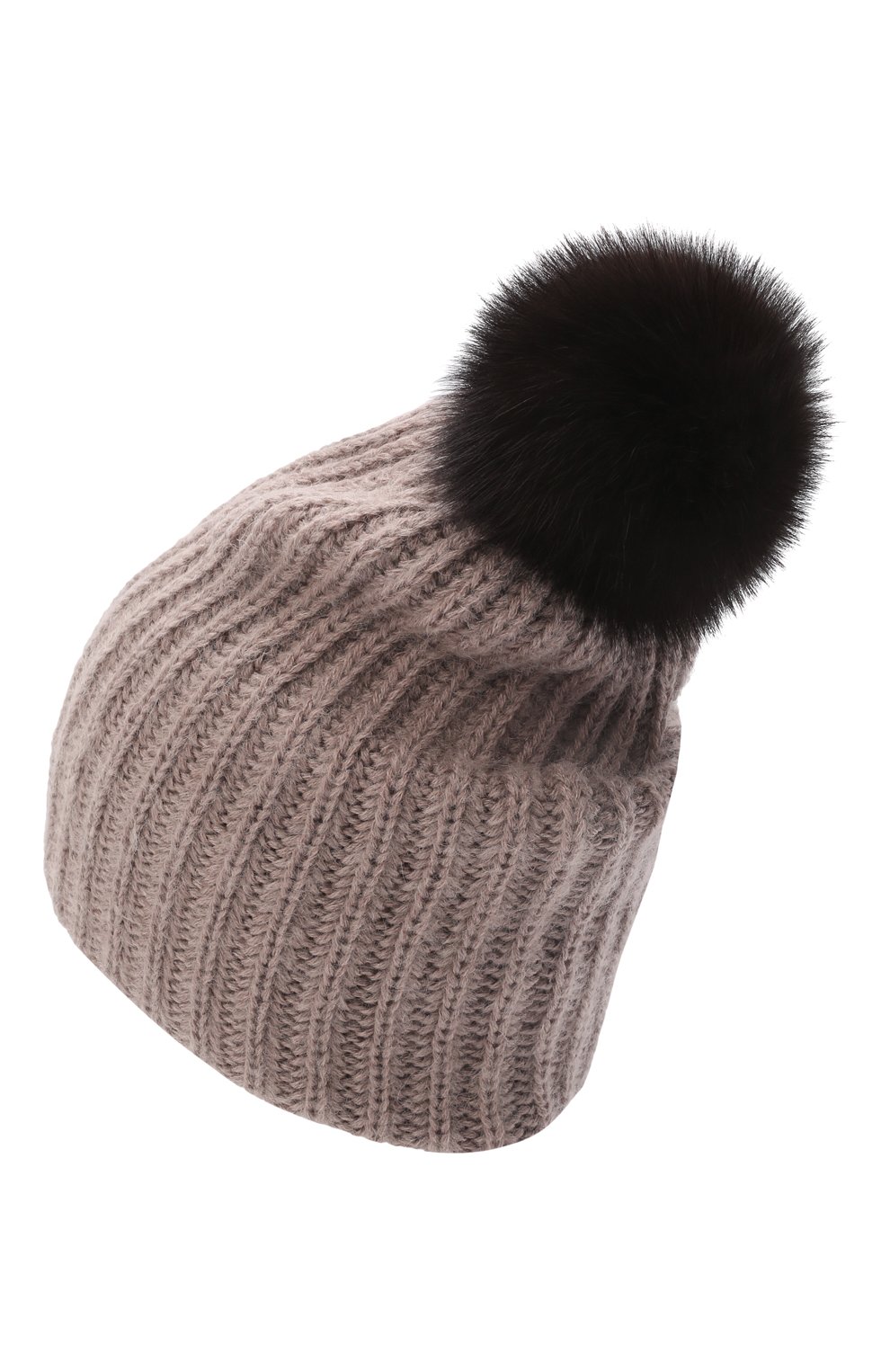 Женская шерстяная шапка BLACK SABLE бежевого цвета, арт. BS-005СР10 | Фото 3 (Материал: Текстиль, Шерсть)