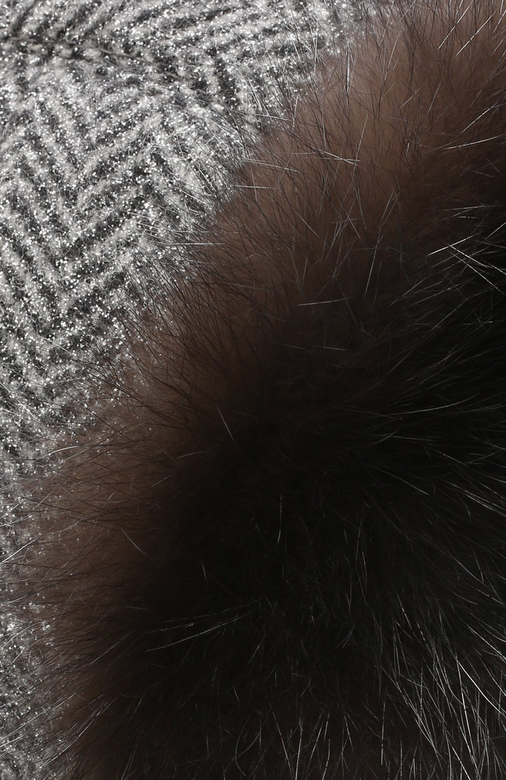 Женская шапка-ушанка из шерсти и кашемира BLACK SABLE серого цвета, арт. BS-005F6/SH | Фото 4 (Материал: Текстиль, Кашемир, Шерсть)