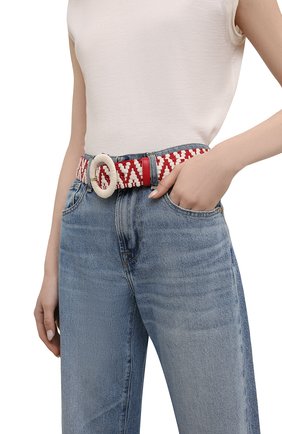 Женский текстильный пояс GIORGIO ARMANI красного цвета по цене 63350 руб., арт. Y1I297/YRA4A | Фото 2 Женский текстильный пояс GIORGIO ARMANI красного цвета, арт. Y1I297/YRA4A | Фото 2 (Материал: Текстиль; Кросс-КТ: Широкие)