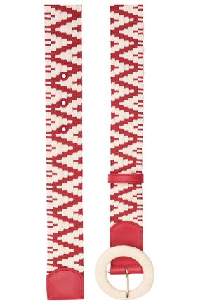 Женский текстильный пояс GIORGIO ARMANI красного цвета, арт. Y1I297/YRA4A | Фото 3 (Материал: Текстиль; Кросс-КТ: Широкие)
