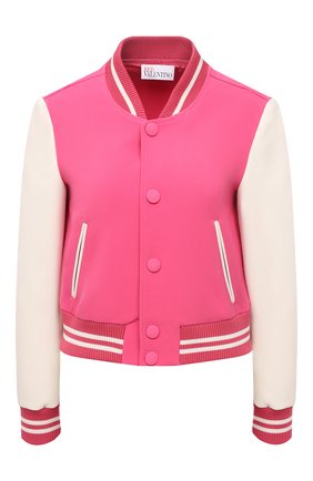 Женский бомбер REDVALENTINO розового цвета по цене 56600 руб., арт. XR3CIE15/6AC | Фото 1 Женский бомбер REDVALENTINO розового цвета, арт. XR3CIE15/6AC | Фото 1 (Материал внешний: Синтетический материал; Материал подклада: Синтетический материал; Рукава: Длинные; Длина (верхняя одежда): Короткие; Стили: Спорт-шик; Кросс-КТ: Куртка, бомбер)