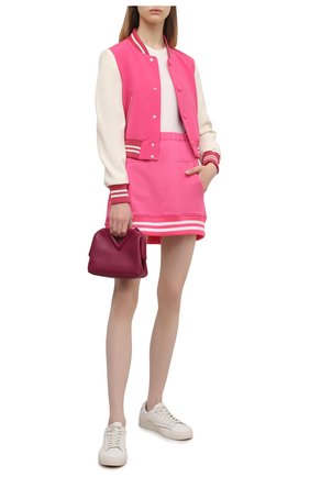 Женская хлопковая юбка REDVALENTINO розового цвета, арт. XR3MD02F/6DY | Фото 2 (Материал внешний: Хлопок; Длина Ж (юбки, платья, шорты): Мини; Стили: Спорт-шик; Женское Кросс-КТ: Юбка-одежда)