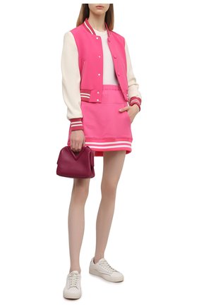 Женская хлопковая юбка REDVALENTINO розового цвета по цене 29950 руб., арт. XR3MD02F/6DY | Фото 2 Женская хлопковая юбка REDVALENTINO розового цвета, арт. XR3MD02F/6DY | Фото 2 (Материал внешний: Хлопок; Длина Ж (юбки, платья, шорты): Мини; Стили: Спорт-шик; Женское Кросс-КТ: Юбка-одежда)