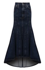 Женская джинсовая юбка ALEXANDER MCQUEEN темно-синего цвета, арт. 687394/QMABP | Фото 1 (Стили: Гламурный; Кросс-КТ: Деним; Региональные ограничения белый список (Axapta Mercury): RU; Женское Кросс-КТ: Юбка-одежда; Материал внешний: Хлопок, Деним; Длина Ж (юбки, платья, шорты): Миди)