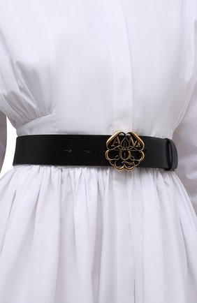 Женский кожаный ремень ALEXANDER MCQUEEN черного цвета по цене 36650 руб., арт. 687074/1BRCD | Фото 2 Женский кожаный ремень ALEXANDER MCQUEEN черного цвета, арт. 687074/1BRCD | Фото 2