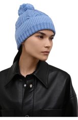 Женская шерстяная шапка ALEXANDER MCQUEEN голубого цвета, арт. 685989/3200Q | Фото 2 (Материал: Текстиль, Шерсть; Региональные ограничения белый список (Axapta Mercury): RU)