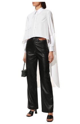 Женская хлопковая рубашка ALEXANDER MCQUEEN белого цвета, арт. 685461/QAAAD | Фото 2 (Длина (для топов): Удлиненные; Рукава: Длинные; Материал внешний: Хлопок; Стили: Романтичный; Принт: Без принта; Женское Кросс-КТ: Рубашка-одежда; Региональные ограничения белый список (Axapta Mercury): RU)