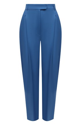 Женские шерстяные брюки ALEXANDER MCQUEEN голубого цвета, арт. 682511/QJACB | Фото 1 (Длина (брюки, джинсы): Стандартные; Материал внешний: Шерсть; Стили: Гламурный; Женское Кросс-КТ: Брюки-одежда; Силуэт Ж (брюки и джинсы): Узкие; Региональные ограничения белый список (Axapta Mercury): RU)