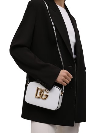 Женская сумка 3.5 small DOLCE & GABBANA белого цвета, арт. BB7095/AW576 | Фото 2 (Материал: Натуральная кожа; Размер: small; Ремень/цепочка: На ремешке; Сумки-технические: Сумки через плечо)