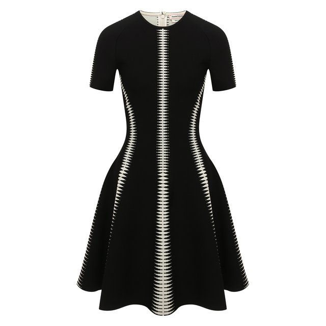 Платье из вискозы Alexander McQueen черного цвета