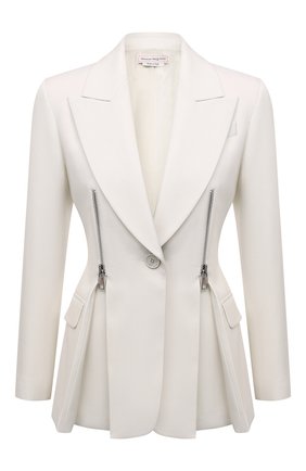 Женский шерстяной жакет ALEXANDER MCQUEEN кремвого цвета по цене 329500 руб., арт. 687400/QJACA | Фото 1 Женский шерстяной жакет ALEXANDER MCQUEEN кремвого цвета, арт. 687400/QJACA | Фото 1 (Материал подклада: Купро; Материал внешний: Шерсть; Рукава: Длинные; Длина (для топов): Стандартные; Стили: Гламурный; Случай: Вечерний; Женское Кросс-КТ: Жакет-одежда; 1-2-бортные: Однобортные)