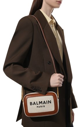 Женская сумка b-army 18 BALMAIN бежевого цвета, арт. XN1BB720/TCFN | Фото 2 (Размер: mini; Материал: Текстиль; Ремень/цепочка: На ремешке; Сумки-технические: Сумки через плечо)