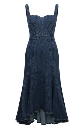 Женское джинсовое платье ALEXANDER MCQUEEN синего цвета по цене 219000 руб., арт. 682942/QMABP | Фото 1 Женское джинсовое платье ALEXANDER MCQUEEN синего цвета, арт. 682942/QMABP | Фото 1 (Материал внешний: Хлопок, Деним; Материал подклада: Синтетический материал; Длина Ж (юбки, платья, шорты): Миди; Стили: Гламурный; Случай: Вечерний; Женское Кросс-КТ: Платье-одежда, Сарафаны; Кросс-КТ: Деним; Региональные ограничения белый список (Axapta Mercury): RU; Рукава: На бретелях)
