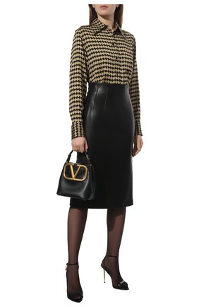 Женская кожаная юбка ALEXANDER MCQUEEN черного цвета по цене 257500 руб., арт. 688578/Q5AHW | Фото 2 Женская кожаная юбка ALEXANDER MCQUEEN черного цвета, арт. 688578/Q5AHW | Фото 2 (Материал внешний: Натуральная кожа; Длина Ж (юбки, платья, шорты): Миди; Материал подклада: Вискоза; Стили: Гламурный; Женское Кросс-КТ: Юбка-одежда)