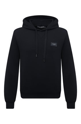 Мужской хлопковое худи DOLCE & GABBANA темно-синего цвета по цене 59950 руб., арт. G90V2T/FU7DU | Фото 1 Мужской хлопковое худи DOLCE & GABBANA темно-синего цвета, арт. G90V2T/FU7DU | Фото 1 (Материал внешний: Хлопок; Рукава: Длинные; Длина (для топов): Стандартные; Мужское Кросс-КТ: Худи-одежда; Принт: Без принта; Стили: Спорт-шик)