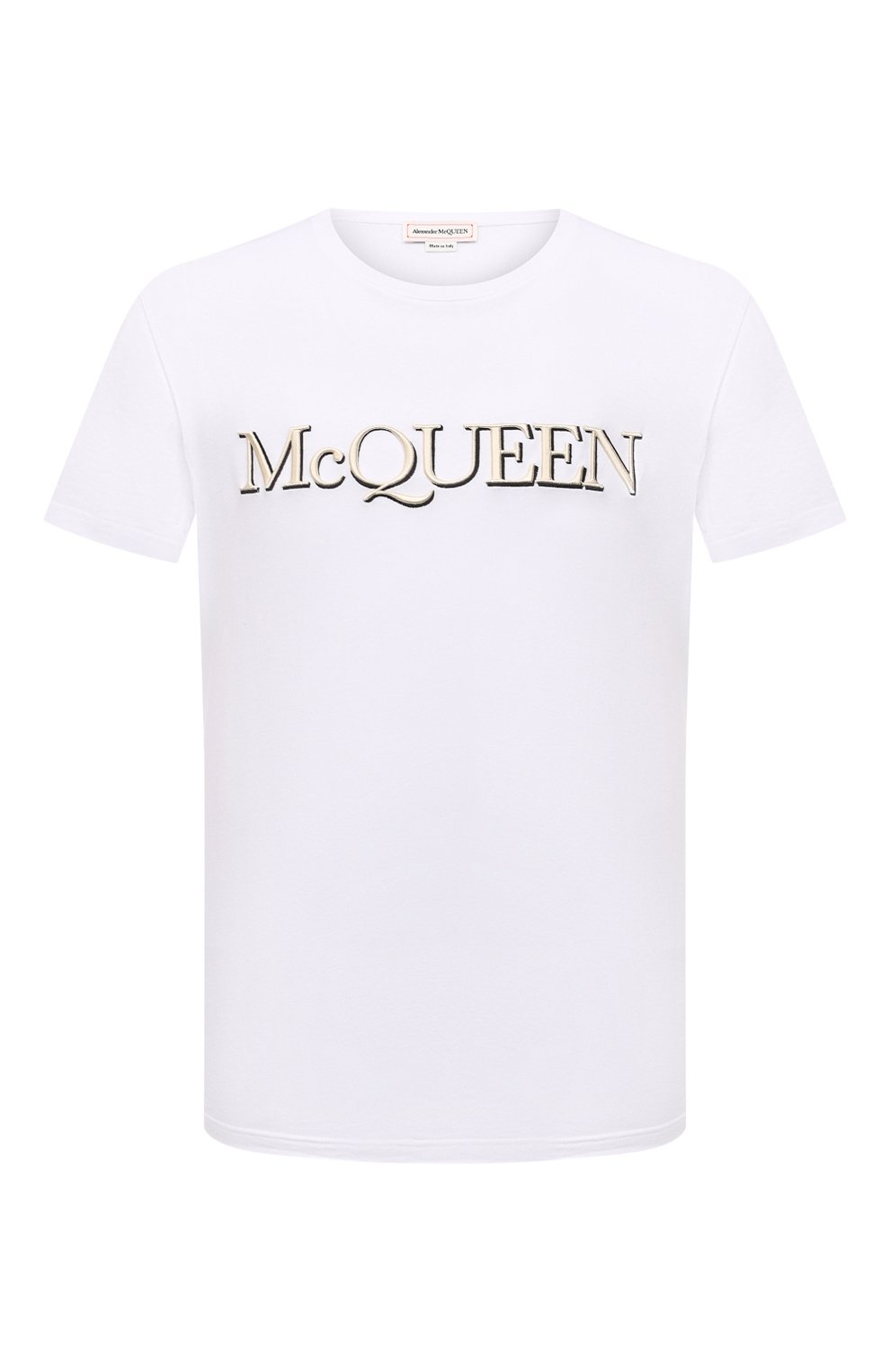 Хлопковая футболка Alexander McQueen Белый 649876/QRZ56 5570176