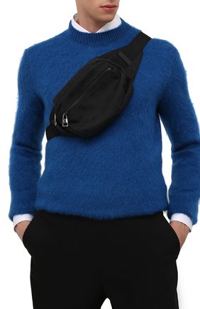 Мужская текстильная поясная сумка ALEXANDER MCQUEEN черного цвета, арт. 625512/1AAF0 | Фото 2 (Ремень/цепочка: На ремешке; Материал: Текстиль; Размер: small)