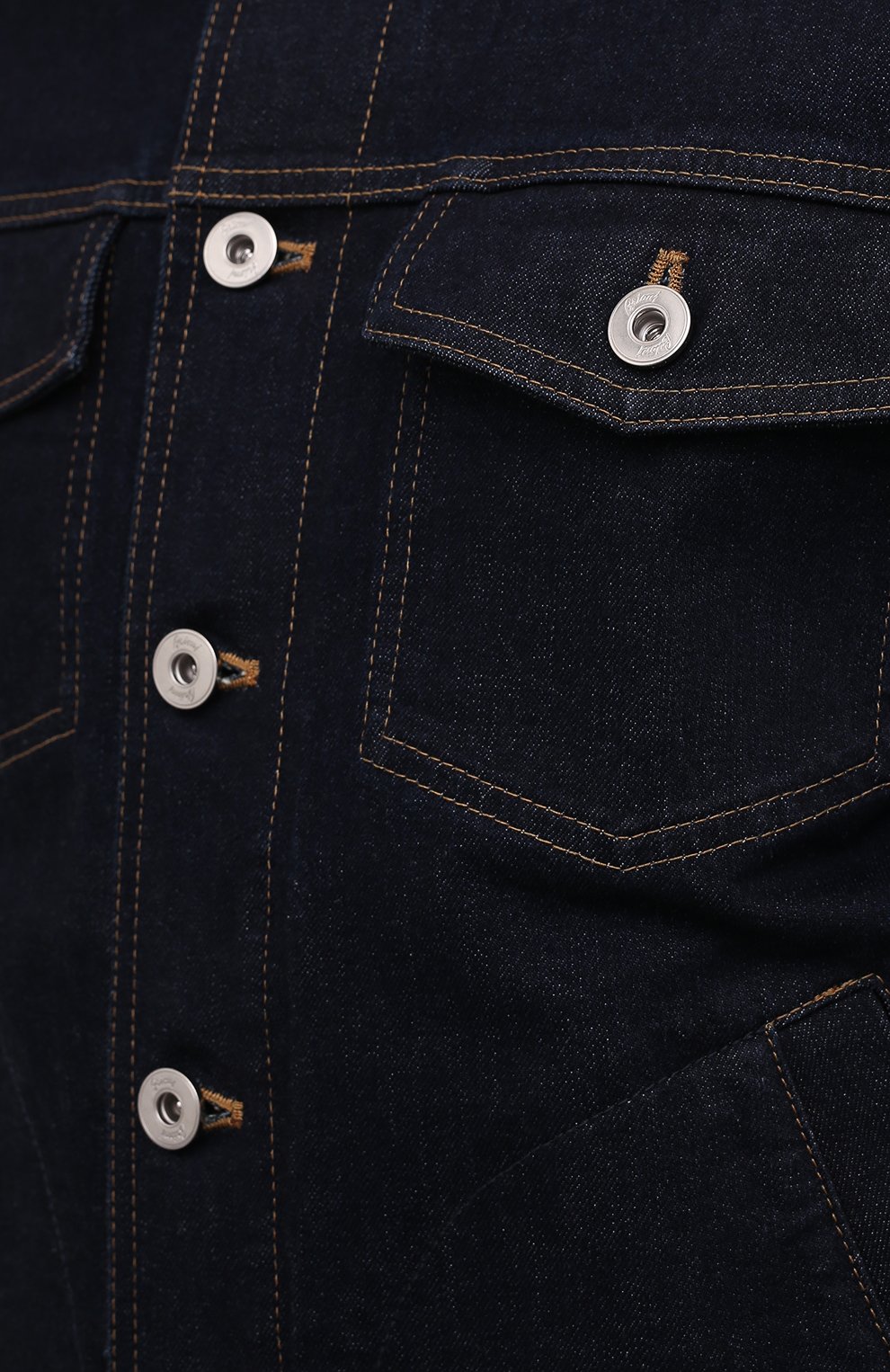 Мужская джинсовая куртка BRIONI темно-синего цвета, арт. SLRR0L/P1D03 | Фото 5 (Кросс-КТ: Куртка, Деним; Рукава: Длинные; Материал внешний: Хлопок, Деним; Длина (верхняя одежда): Короткие; Стили: Кэжуэл)