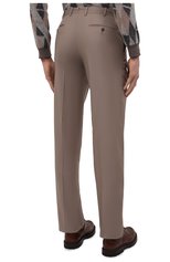 Мужские шерстяные брюки BRIONI бежевого цвета, арт. RPL20L/P1A0Q/M0ENA | Фото 4 (Материал внешний: Шерсть; Длина (брюки, джинсы): Стандартные; Случай: Повседневный; Материал подклада: Купро; Стили: Кэжуэл)