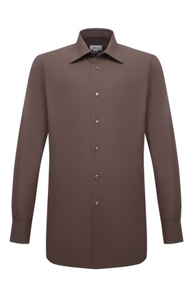 Мужская хлопковая сорочка BRIONI коричневого цвета по цене 54500 руб., арт. RCBD0M/P104M | Фото 1 Мужская хлопковая сорочка BRIONI коричневого цвета, арт. RCBD0M/P104M | Фото 1 (Материал внешний: Хлопок; Рукава: Длинные; Длина (для топов): Стандартные; Случай: Формальный; Манжеты: На пуговицах; Воротник: Кент; Рубашки М: Classic Fit; Принт: Однотонные; Стили: Классический; Региональные ограничения белый список (Axapta Mercury): RU)