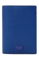 Мужской кожаная обложка для паспорта DOLCE & GABBANA синего цвета, арт. BP2215/AZ602 | Фото 1 (Материал: Натуральная кожа; Кросс-КТ: обложки и футляры)