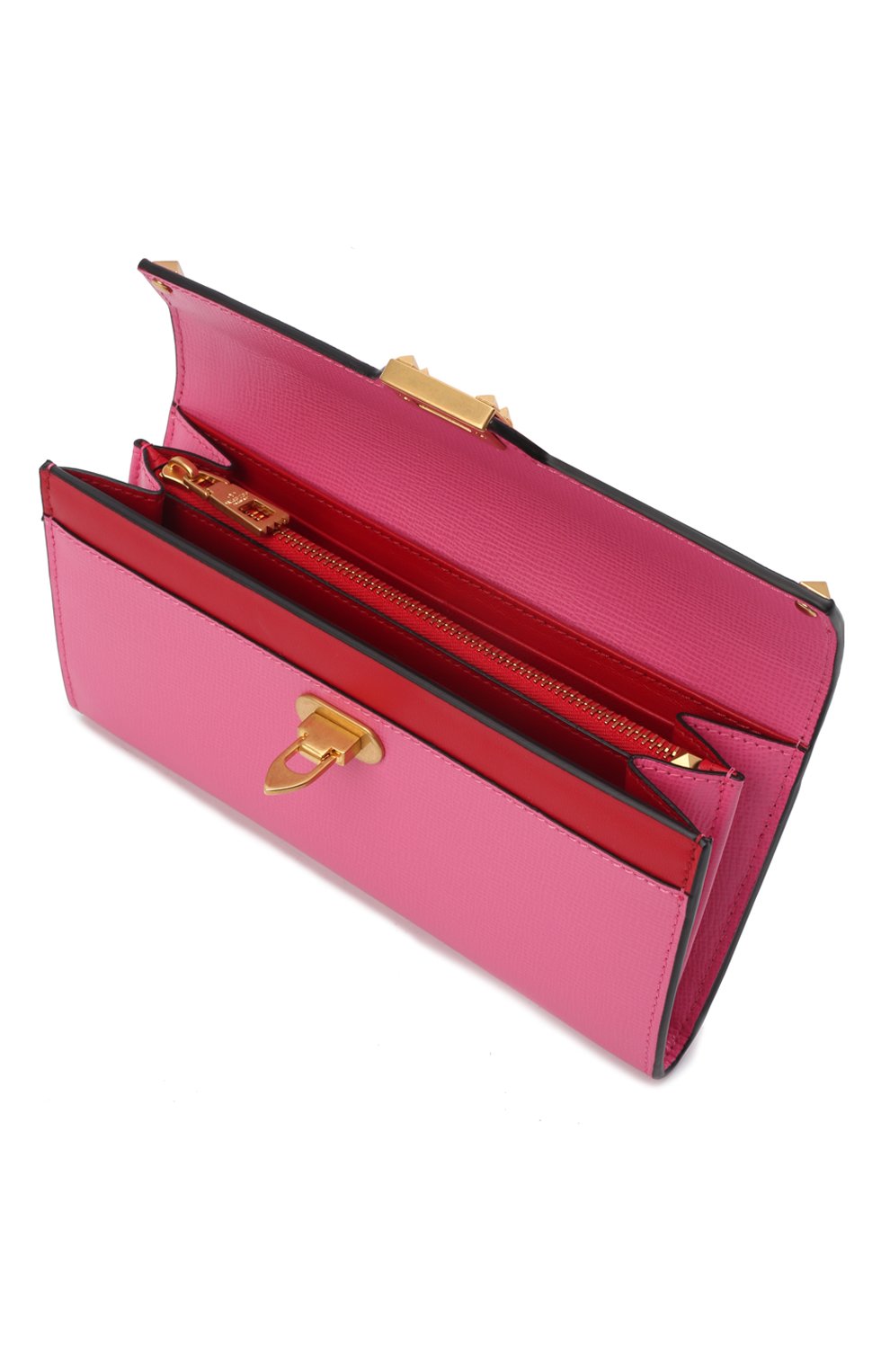 Женские кожаный кошелек VALENTINO розового цвета, арт. XW2P0W68/XVD | Фото 3 (Материал: Натуральная кожа)