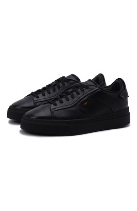 Женские кожаные кеды SANTONI черного цвета по цене 35750 руб., арт. WBGT60934NE0RNHLN01 | Фото 1 Женские кожаные кеды SANTONI черного цвета, арт. WBGT60934NE0RNHLN01 | Фото 1 (Материал внутренний: Натуральная кожа; Подошва: Платформа; Материал внешний: Кожа; Материал утеплителя: Без утеплителя)