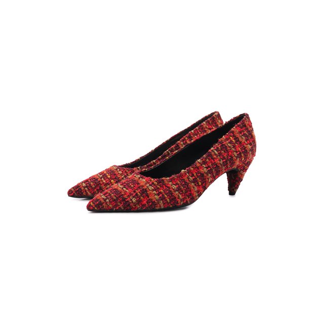 Текстильные туфли Vivi Saint Laurent красного цвета