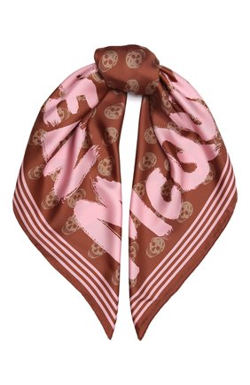 Женский шелковый платок ALEXANDER MCQUEEN розового цвета, арт. 661120/3001Q | Фото 1 (Материал: Текстиль, Шелк; Принт: С принтом; Региональные ограничения белый список (Axapta Mercury): RU)