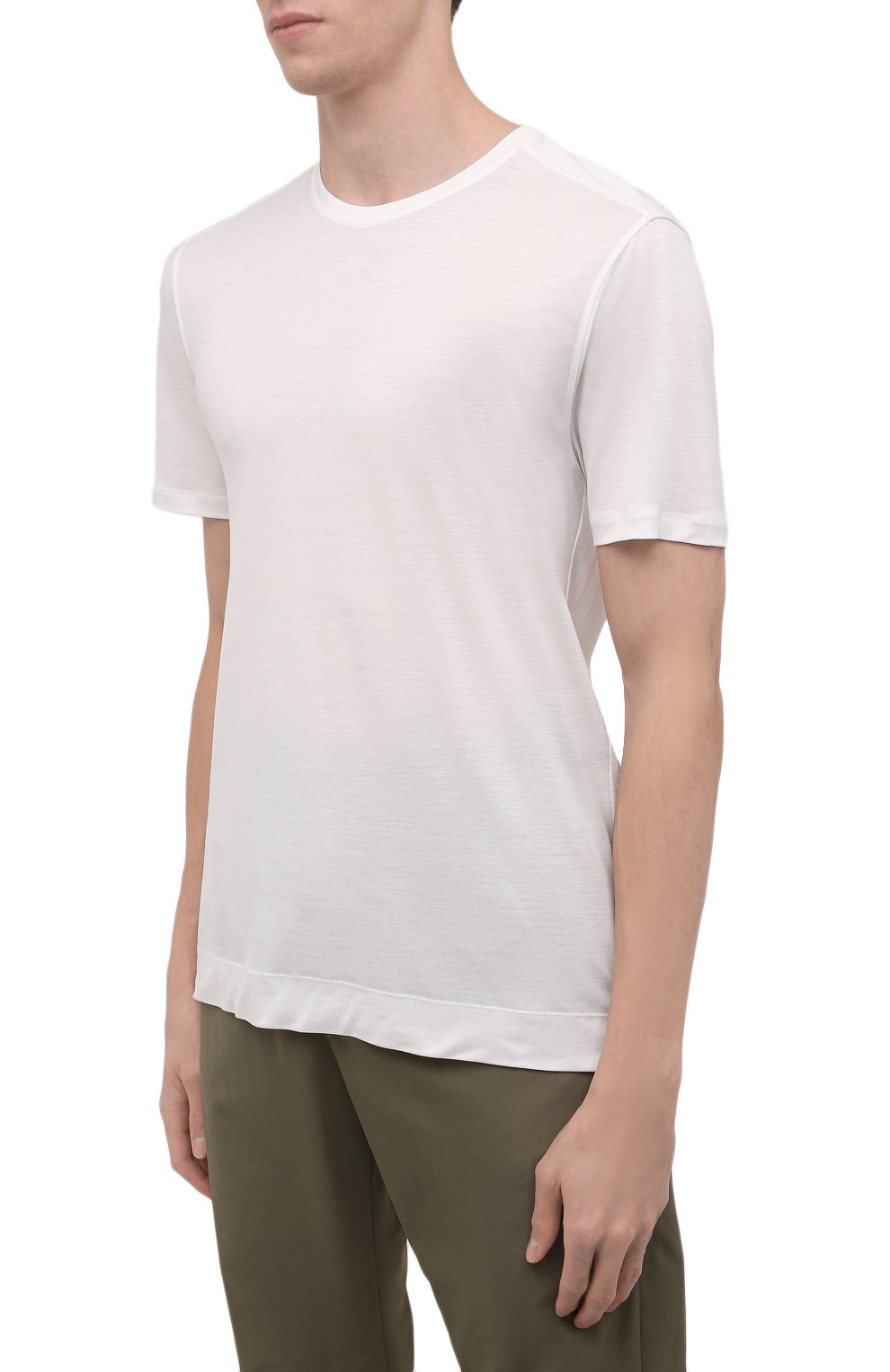 Мужская футболка LIMITATO белого цвета, арт. L0UCHE/RELAXED TEE | Фото 3 (Принт: Без принта; Рукава: Короткие; Длина (для топов): Стандартные; Материал внешний: Лиоцелл, Растительное волокно; Стили: Кэжуэл)