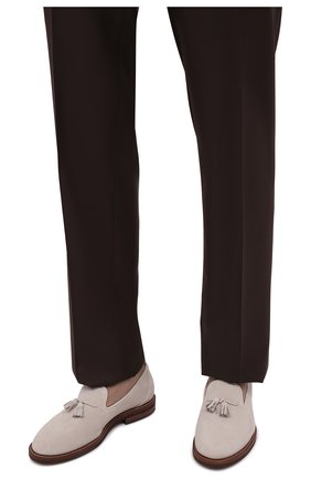 Мужские замшевые лоферы BRUNELLO CUCINELLI светло-бежевого цвета, арт. MZUKUDK902 | Фото 3 (Материал внутренний: Натуральная кожа; Материал внешний: Замша; Стили: Кэжуэл)