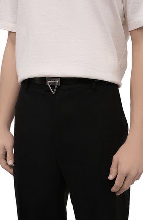 Мужской кожаный ремень BOTTEGA VENETA черного цвета по цене 88000 руб., арт. 679522/V1C31 | Фото 2 Мужской кожаный ремень BOTTEGA VENETA черного цвета, арт. 679522/V1C31 | Фото 2 (Случай: Повседневный; Материал: Натуральная кожа)