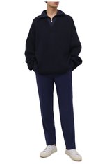 Мужские шерстяные брюки BRIONI темно-синего цвета, арт. RPL20L/P1A0Y/M0ENA | Фото 2 (Материал внешний: Шерсть; Длина (брюки, джинсы): Стандартные; Случай: Повседневный; Материал подклада: Купро; Стили: Кэжуэл)