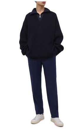 Мужские шерстяные брюки BRIONI темно-синего цвета, арт. RPL20L/P1A0Y/M0ENA | Фото 2 (Длина (брюки, джинсы): Стандартные; Материал подклада: Купро; Материал внешний: Шерсть; Случай: Повседневный; Стили: Кэжуэл)