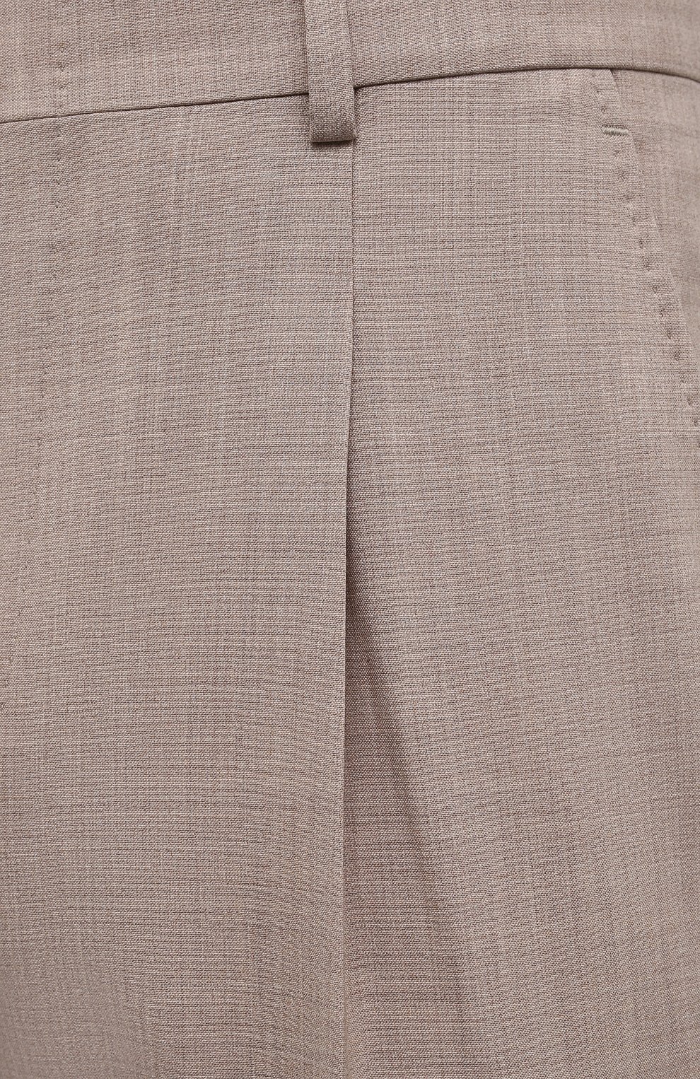 Мужские брюки из шерсти и шелка BRIONI светло-бежевого цвета, арт. RPAL0M/P1A1E/SABA | Фото 5 (Материал внешний: Шерсть; Длина (брюки, джинсы): Стандартные; Случай: Повседневный; Материал подклада: Купро; Стили: Кэжуэл)