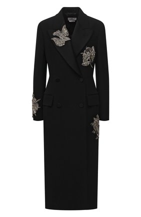 Женское шерстяное пальто ALEXANDER MCQUEEN черного цвета по цене 599500 руб., арт. 677570/QJACM | Фото 1