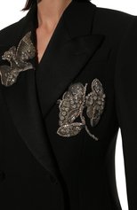 Женское шерстяное пальто ALEXANDER MCQUEEN черного цвета, арт. 677570/QJACM | Фото 5 (Материал внешний: Шерсть; Рукава: Длинные; Стили: Гламурный; Региональные ограничения белый список (Axapta Mercury): RU; Длина (верхняя одежда): Длинные; 1-2-бортные: Двубортные; Материал подклада: Купро)
